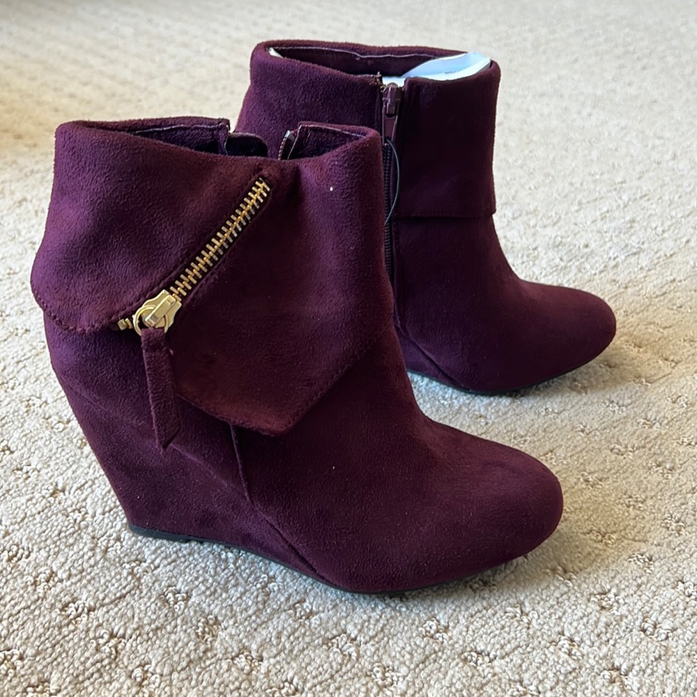 Rebel by ZiGi suede wine color bootie